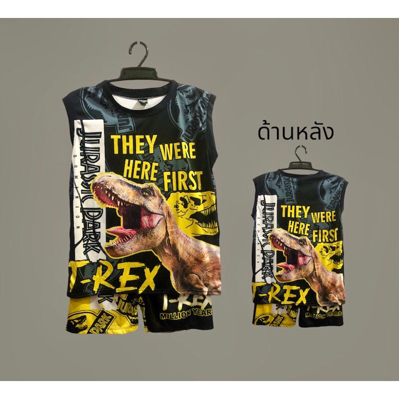 ชุดเด็กเซ็ท 2 ชิ้น เสื้อ+กางเกง ผ้าพิมพ์ลาย ใส่ได้ทั้งชายและหญิง เนื้อผ้านิ่มลื่น บางเบาไม่ร้อน