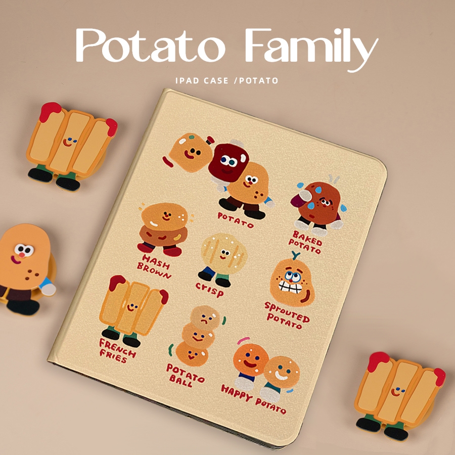 เคสไอแพด Air6 Gen10 ครอบครัวมันฝรั่ง น่ารัก วัสดุTPU Pen Slot for iPad Gen9 Air5 mini7 Gen11 Air7