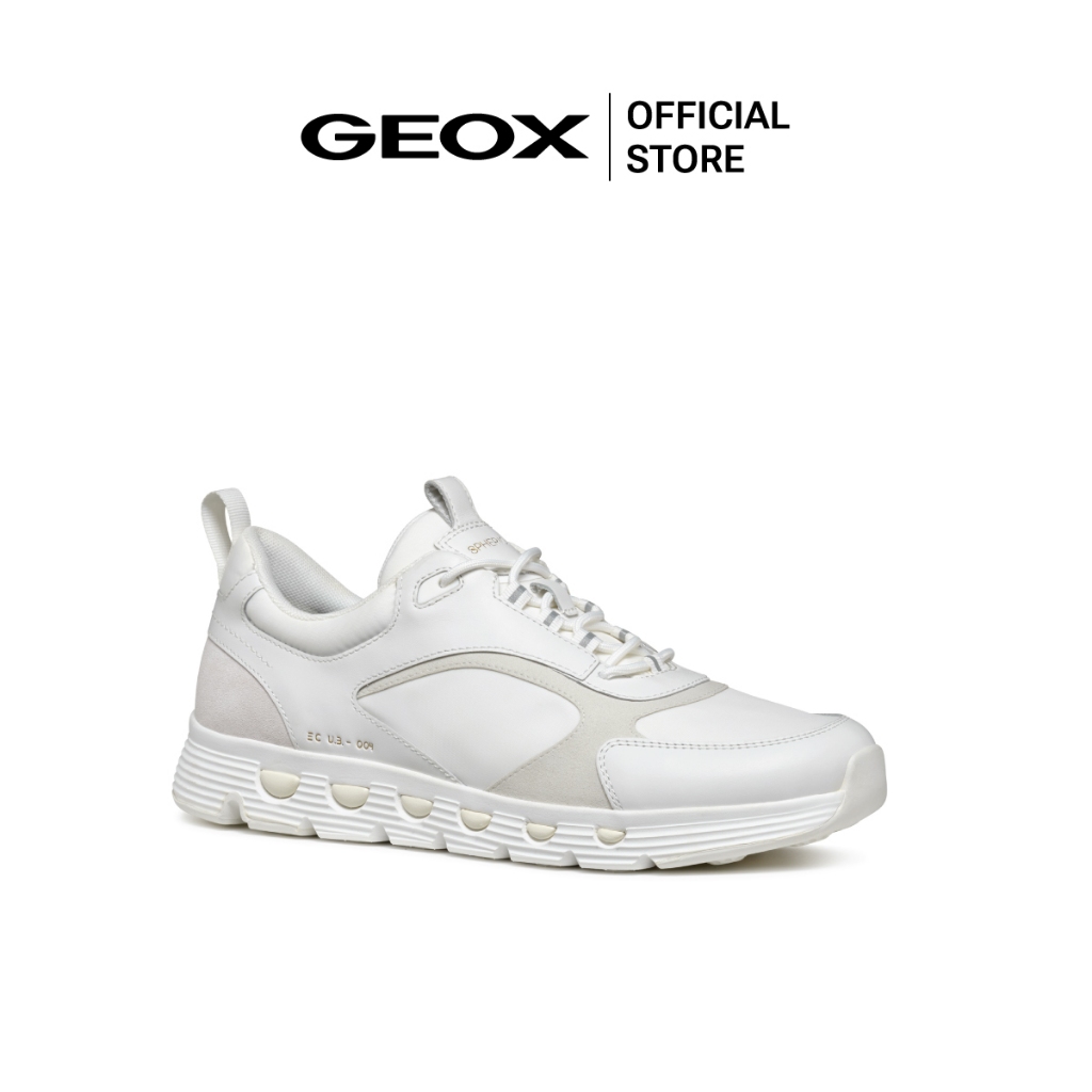 GEOX รองเท้าผ้าใบผู้ชาย รุ่น U SPHERICA ECUB-4 - WHITE/OFF WHITE FW24 (U46HRAC1352M_F4WTXX)