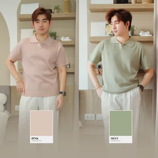 PUNCHING KNIT POLO - เสื้อโปโลผ้าไหมพรมทอลายฉลุ