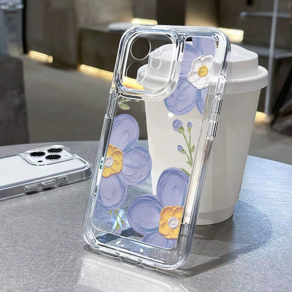 เคสไอโฟน สําหรับ for iPhone 11 14 15 13 16 12 Pro Max 7 8 Plus XR X XS เคส กลีบดอกไม้ เคสโทรศัพท์ ดอก เคสโทรศัพท์มือถือ