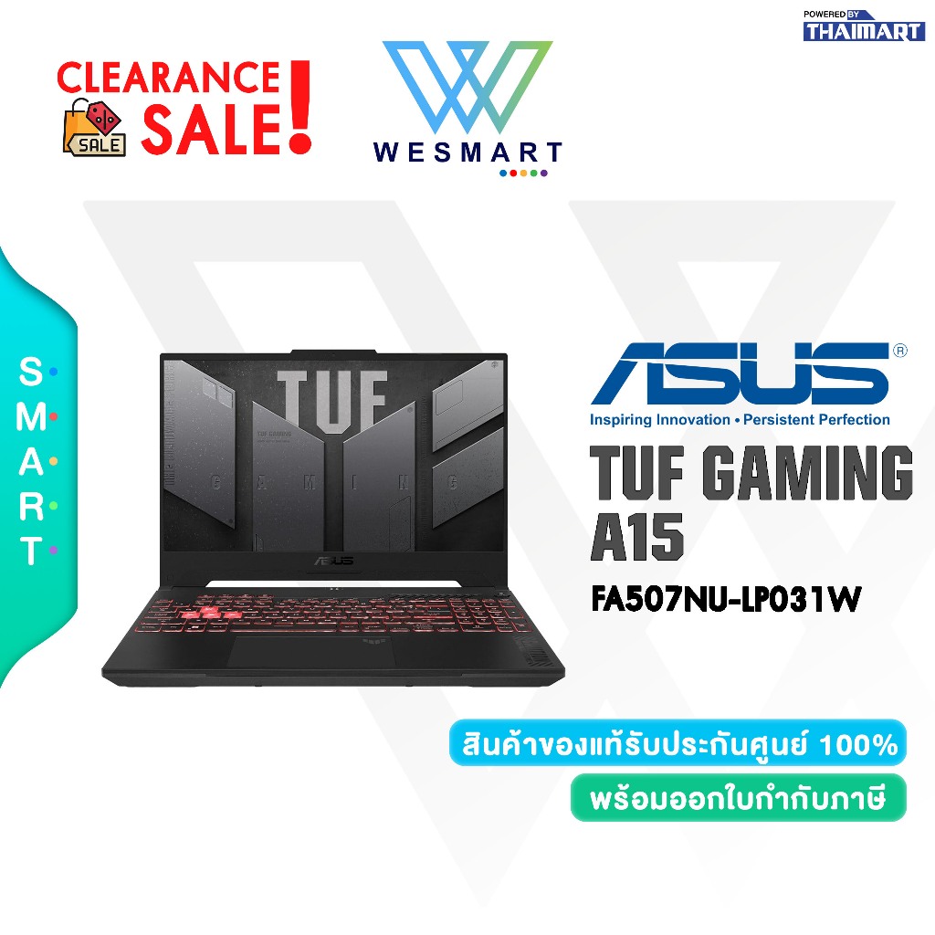 (Clearance0%) ASUS NOTEBOOK TUF GAMING A15 FA507NU-LP031W : Demo สินค้าตัวโชว์/ประกันศูนย์ ASUS 2Yea