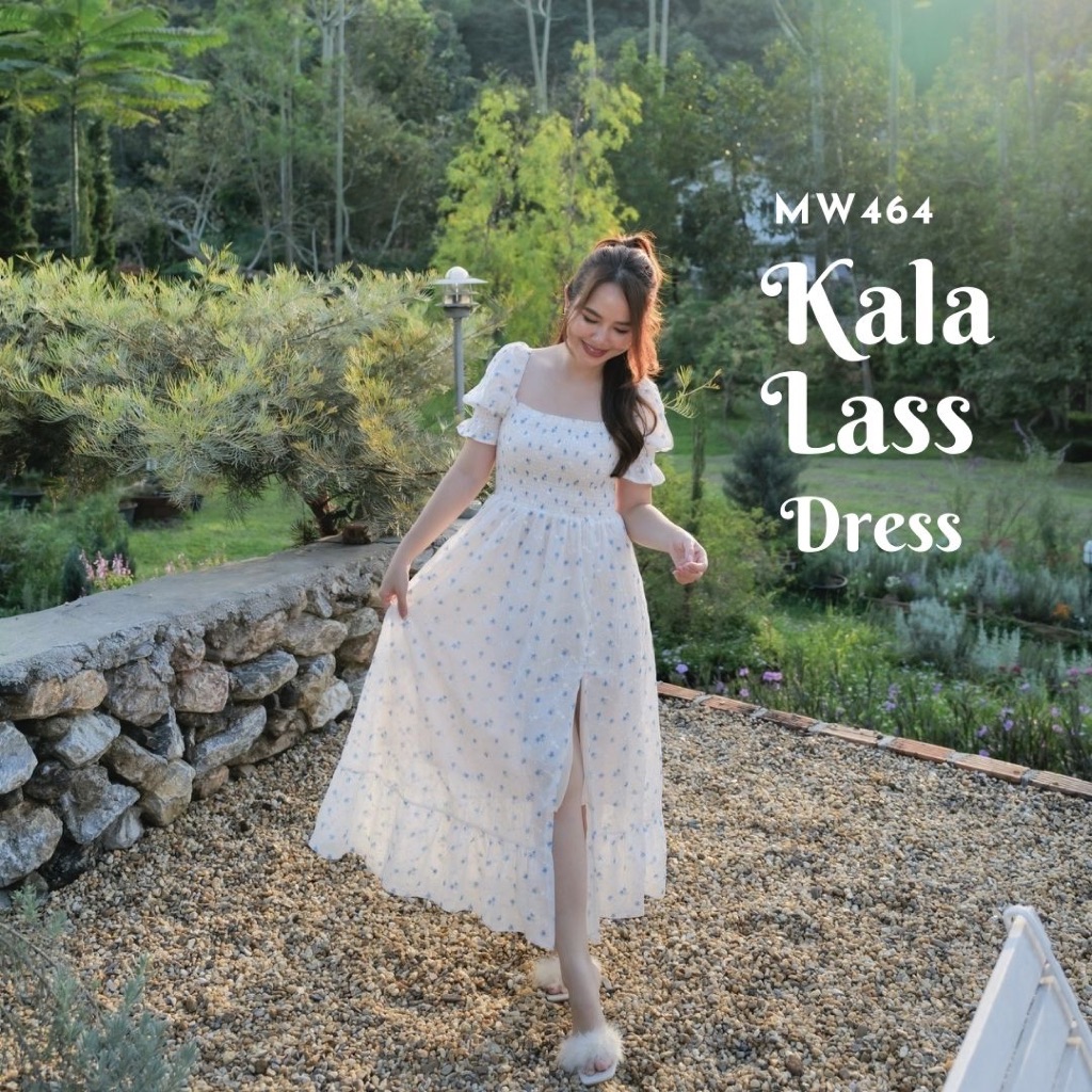 MyWay Brand : Dress Kala Lass ชุดออกงาน สีขาว เดรสยาว