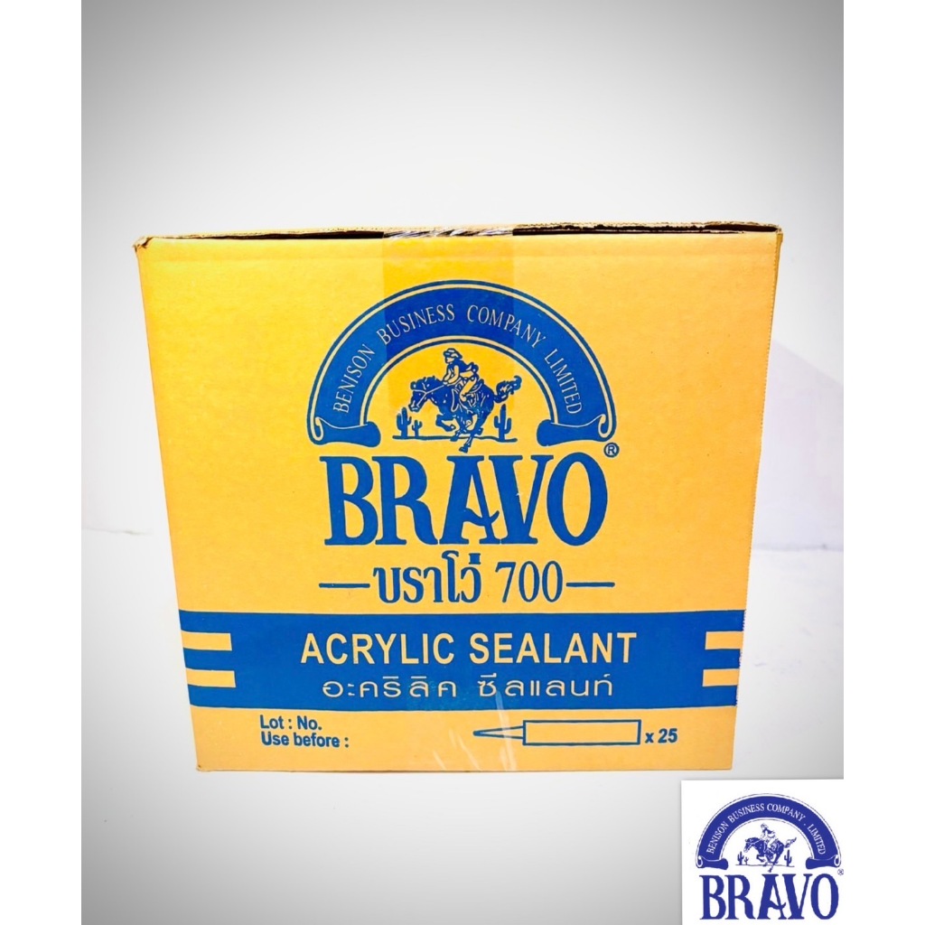 BRAVO 700 Acrylic Sealant อาคิลิค (แด้ป) สีขาว สำหรับยาแนว อุดรอยต่อ รอยแยก รั่ว และซึม ยกลัง 25หลอด