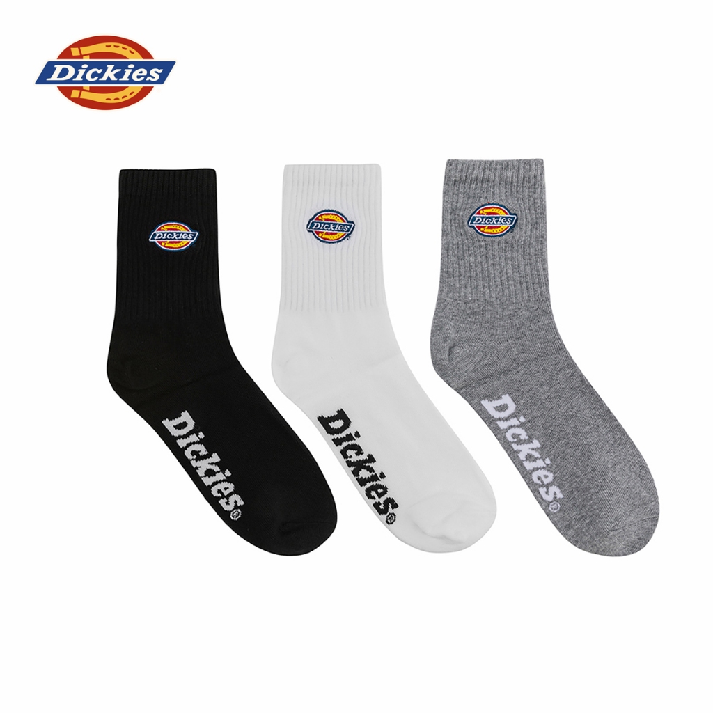 DICKIES UNISEX SOCKS 3 PACK - DAWN BLUE/WHITE/BLACK ถุงเท้า ผู้ชาย ผู้หญิง