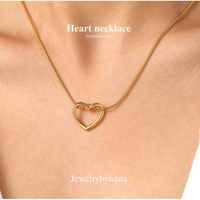 Heart necklace  สร้อยคอ จี้หัวใจดีไซน์สวย พร้อมส่ง