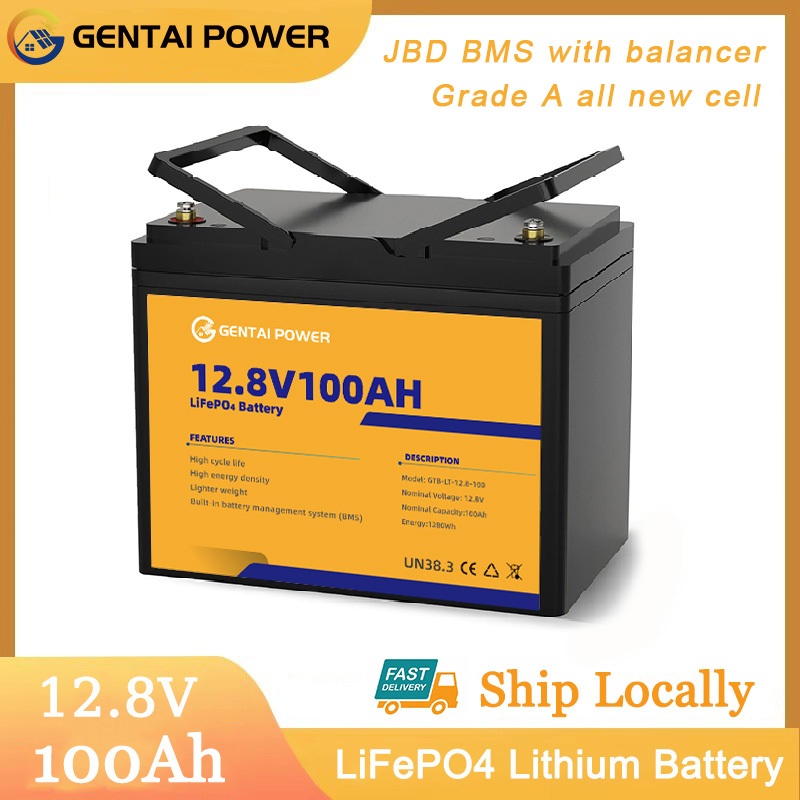 แบตเตอรี่ 12v 100ah Lithium LIFePO4 Battery GENTAI POWER Battery Rechargeable Lithium battery