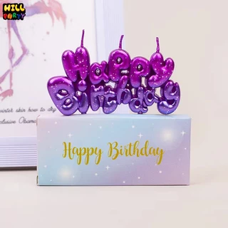 เทียนวันเกิด Happy Birthday เทียนLOVE สีกริก​เตอร์​สดใส พร้อมส่ง
