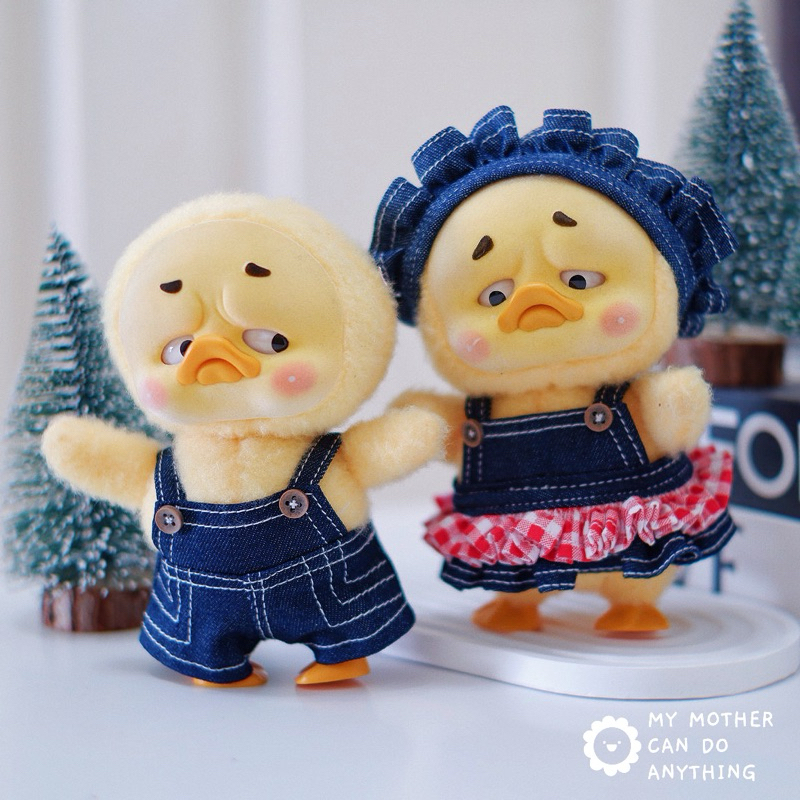 (พร้อมส่ง ) ชุด UPSET DUCK ชุดเอี๊ยม“2 ชั้นกระโปรงยีนส์+คอตตอน” ชุดตุ๊กตาเป็ด