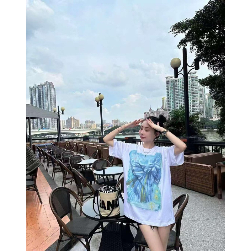 พร้อมส่ง เสื้อยืดคอกลม แขนสั้น สกรีนลายด้านหน้าแบบโรเซ่ TAG   YT- FACTORY ราคา ถูกที่สุด ดีลบีเคเค แกลเลอรีภาพที่ 2