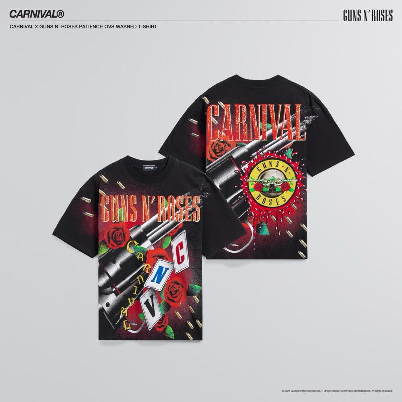 CARNIVAL X GUNS N ROSES PATIENCE OVS WASHED T-SHIRT