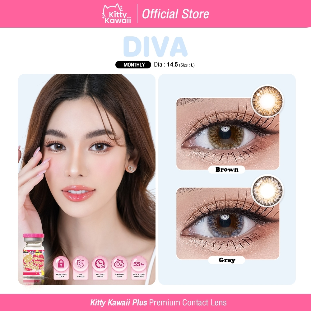 Kitty Kawaii Contact Lens : Diva - คอนแทคเลนส์รายเดือนคิตตี้ คาวาอิ พัส (VIAL)