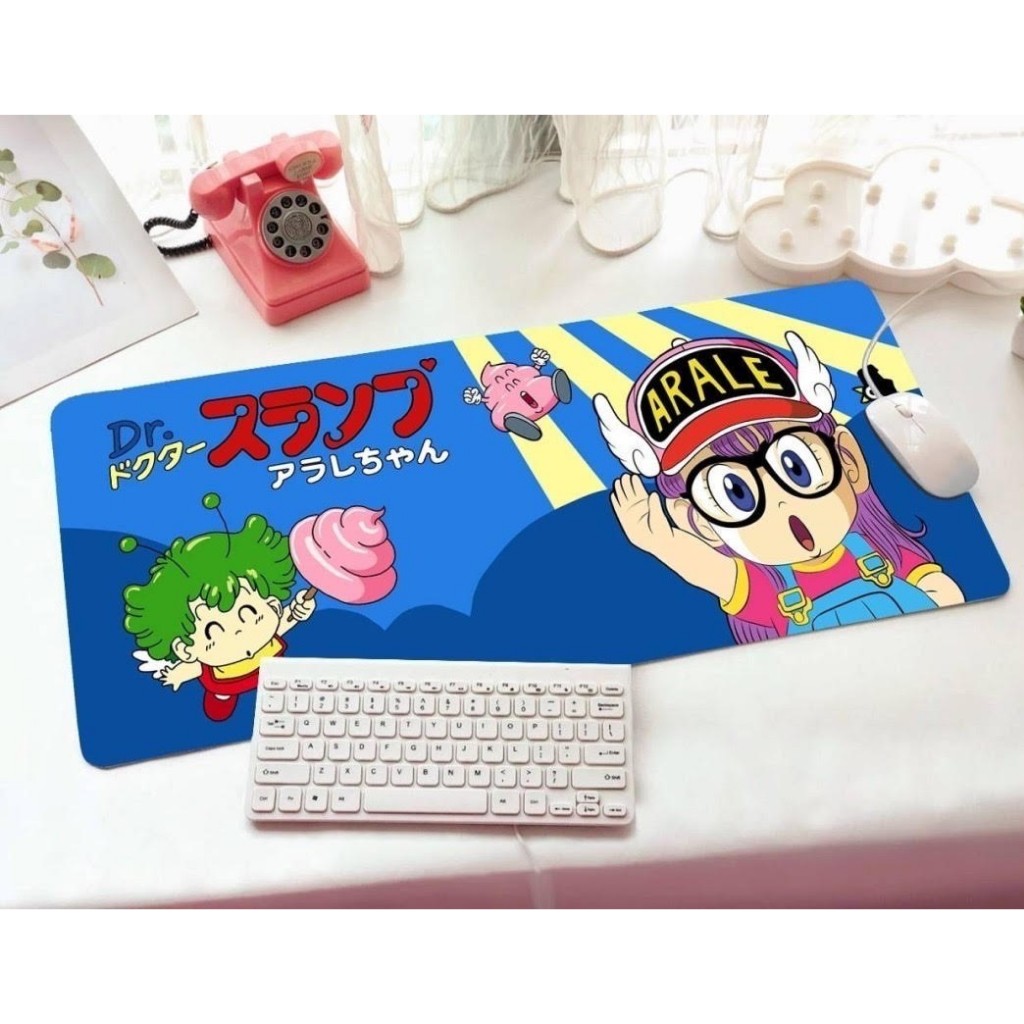 ARALE B   แผ่นรองคีย์บอร์ด ลาย ARL B    สุดน่ารัก ขนาด 70x30 ซม. มียางกันลื่น BY NPNN มีบริการเก็บเง