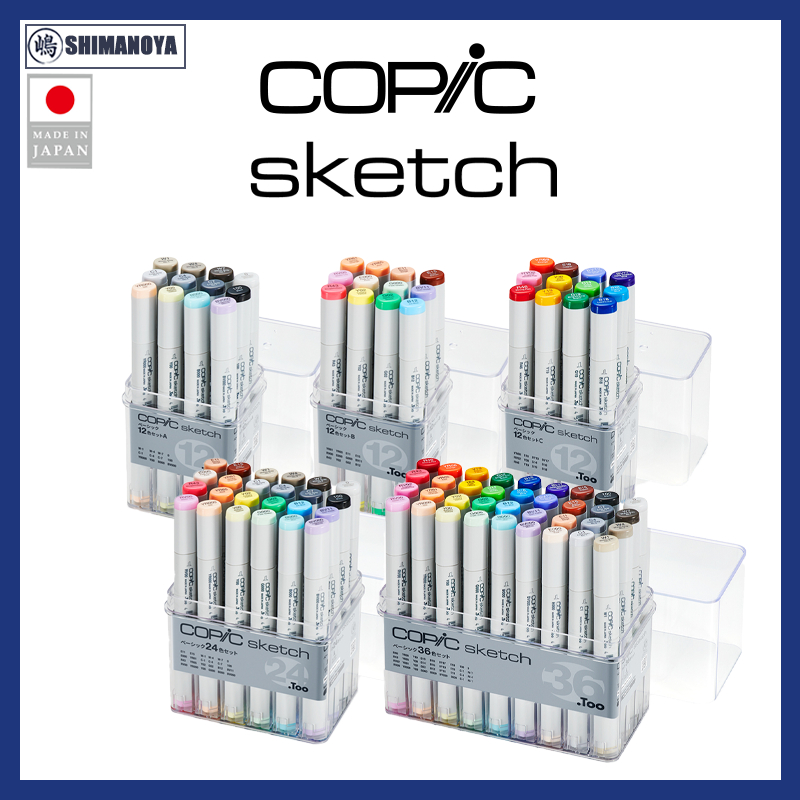 Copic Sketch Basic Set Too Marker Color of 12 , 24 . 36 Made in Japan
