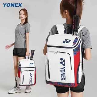 YONEX กระเป๋าแบดมินตันชายและหญิงกระเป๋าเป้สะพายหลังกีฬากระเป๋าเป้สะพายหลังสีแดงคู่