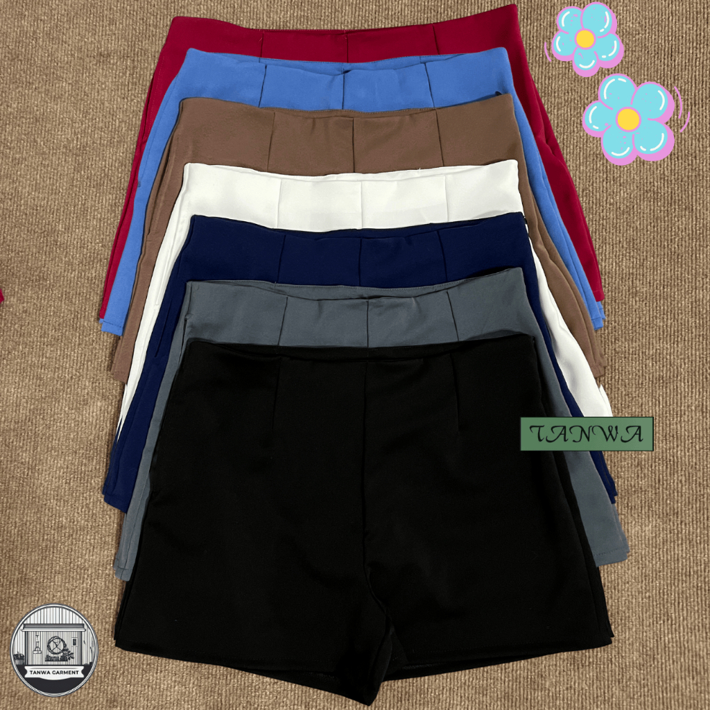 กางเกงขาสั้นฮานาโกะ (เอว 24-46 นิ้ว) มีหลายสี สาวอวบ shorts รุ่นซิปข้าง