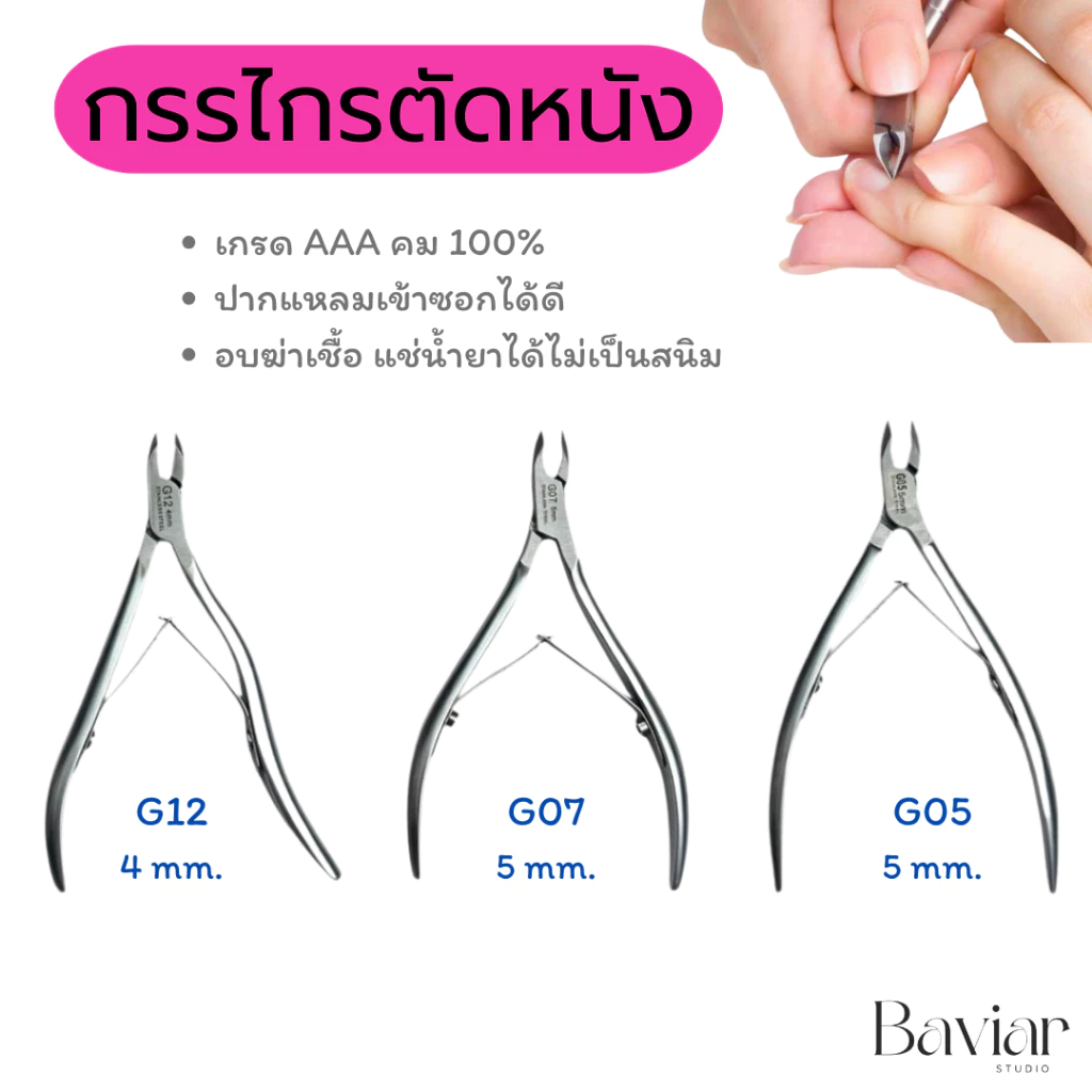 กรรไกรตัดหนังเวียดนาม ปากแหลม 4-5mm. กรรไกรตัดเล็บขบ | คม ทน สแตนเลส ไม่เป็นสนิม