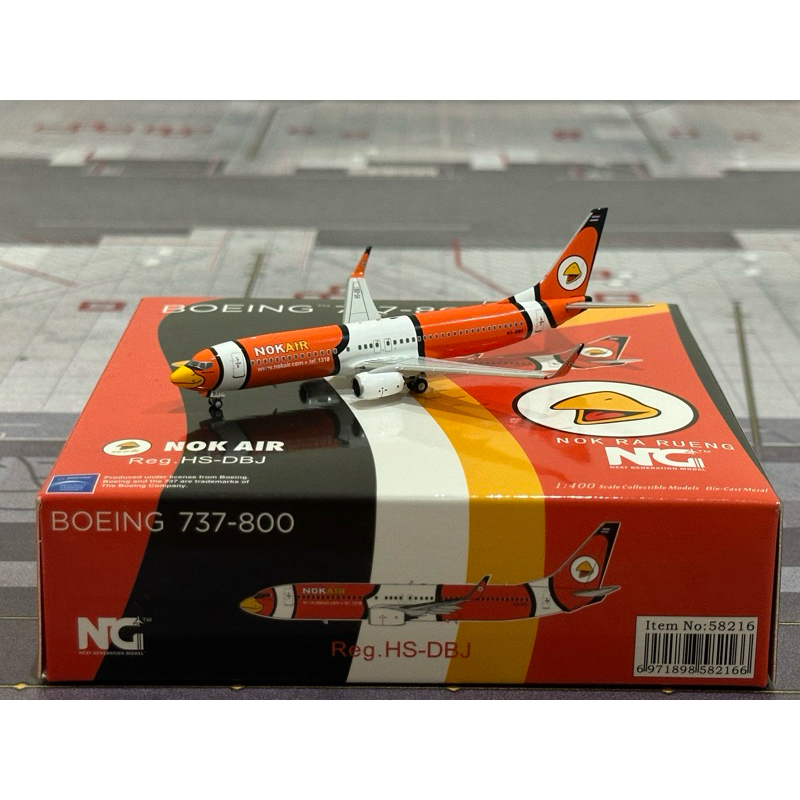 โมเดลเครื่องบิน Nok Air Boeing 737-800 HS-DBJ Scale 1:400 By NG Models
