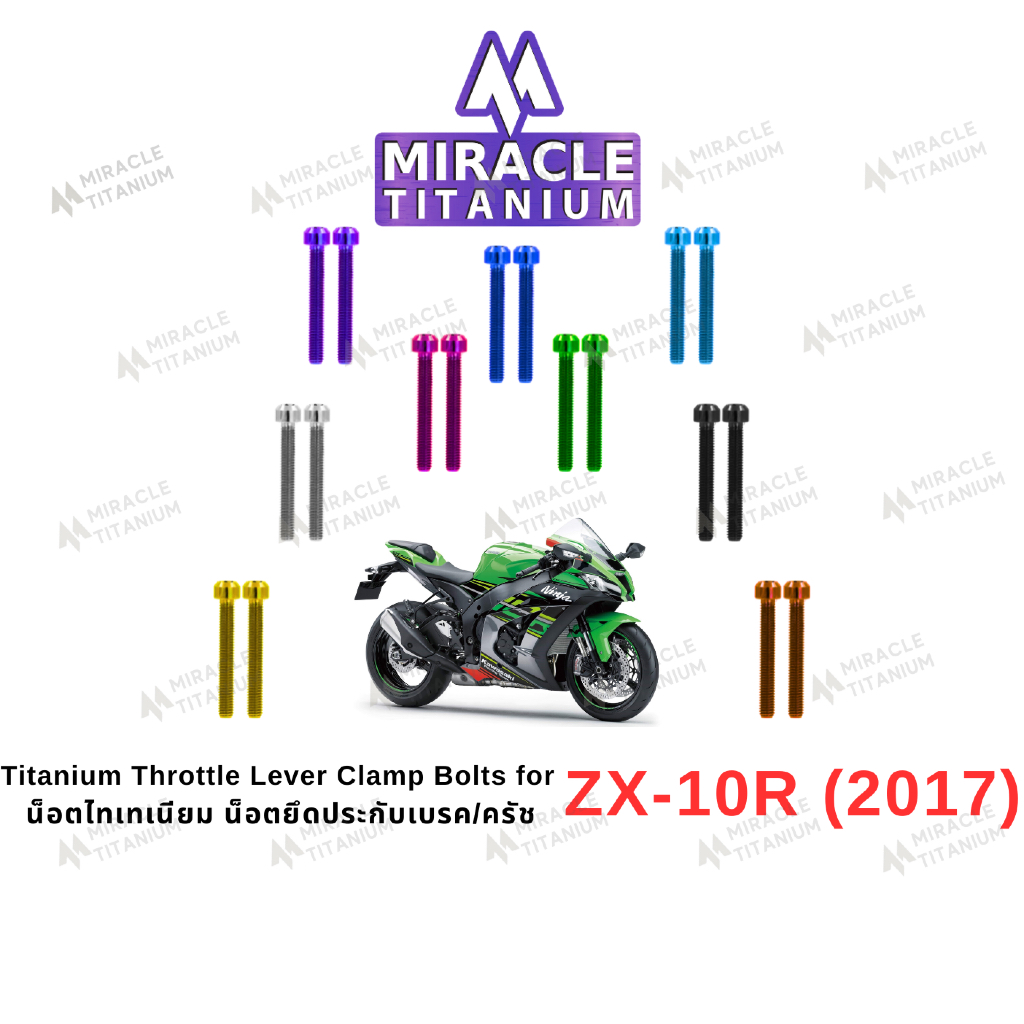 Kawasaki ZX-10R (2017) Titanium Throttle Lever Clamp Bolts น็อตประกับคันเร่ง