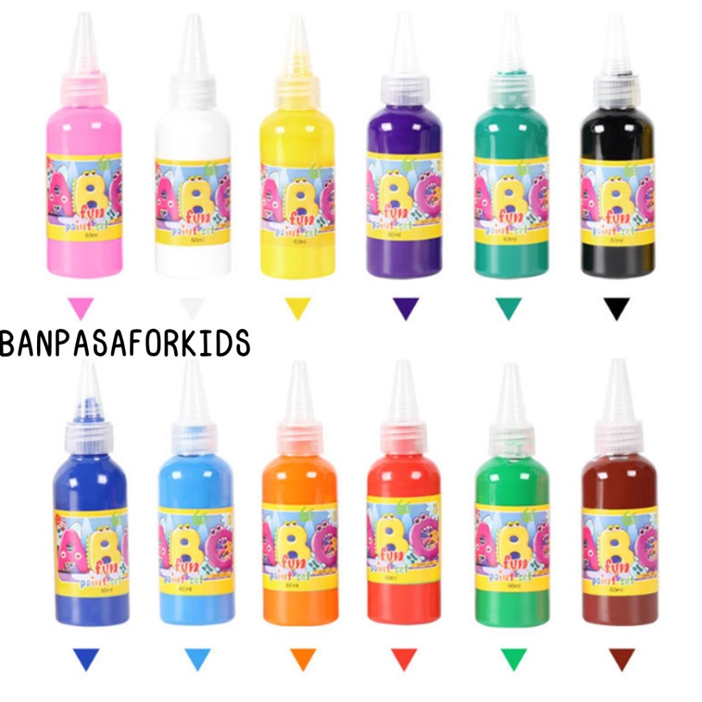 สีน้ำเด็กเข้มข้นพร้อมส่ง 12 สี ปลอดสารพิษ 30ml. สำหรับเด็ก ล้างออกได้ สีสวย สดใส - รูปที่ 7