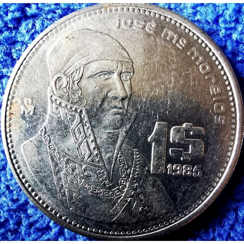 เหรียญ​หมุนเวียน​ เม็กซิโก​ Mexico​ 1 Peso​ ใช้แล้ว​ #​0198