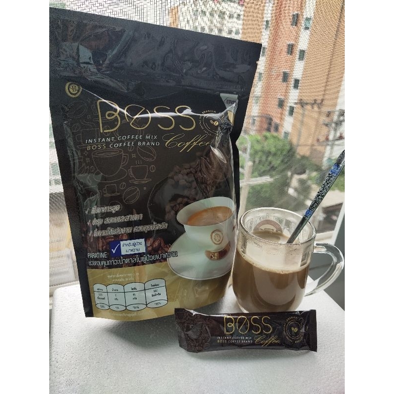 เซทขายดี 5 ห่อใหญ่ (150ซอง) กาแฟบอสคอฟฟี่ boss coffee พร้อมดื่มมีไยอาหารสูง บำรุงสมองและสายตา