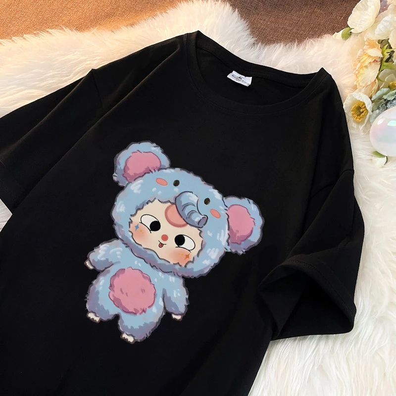 Top.street เสื้อยืด Baby three ตัวการ์ตูนน่ารักพิมพ์เสื้อยืดแขนสั้นหลวม น่ารัก t shirt ใส่สบาย cotton 100% เสื้อน่ารัก