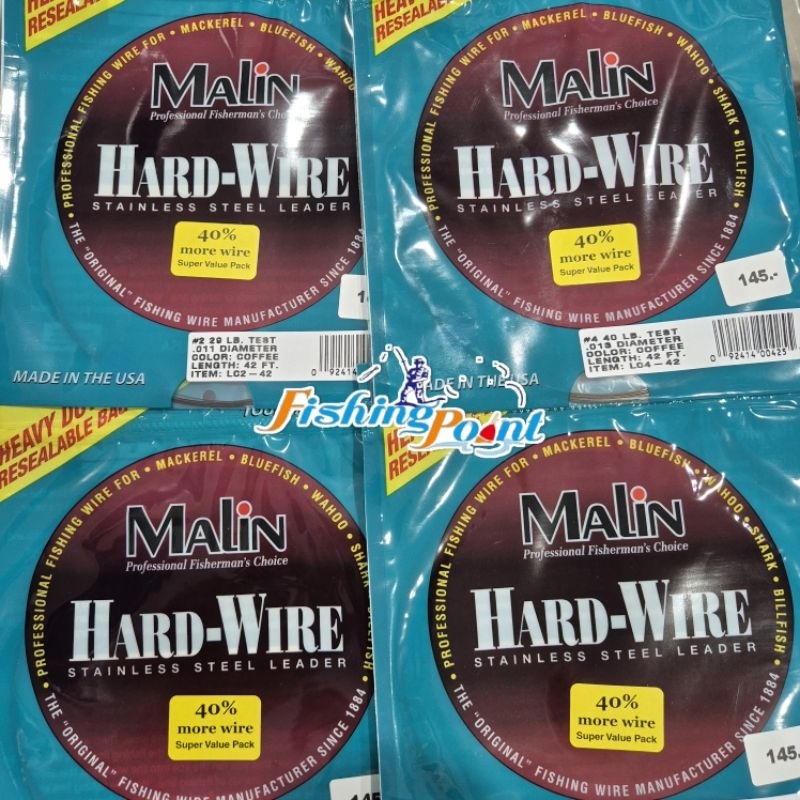 ลวดตกปลา MALIN HARD-WIRE STAINLESS STEEL LEADER MADE IN USA