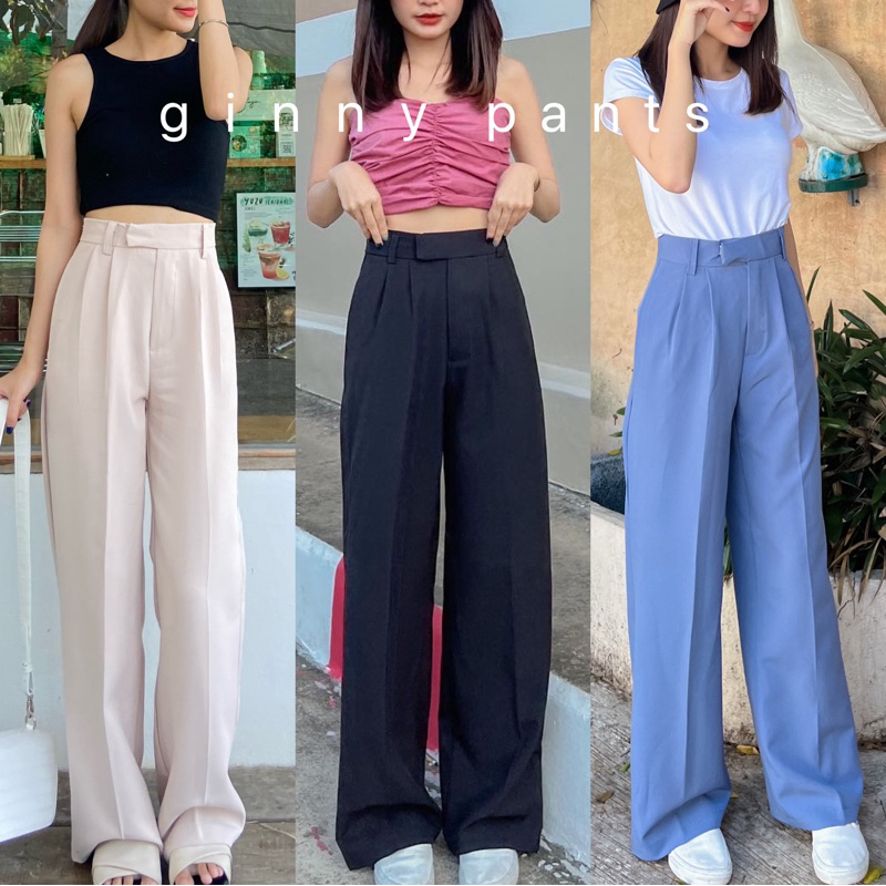 (พร้อมส่ง)Wangjai- Ginny Pants (ขายาวทรงกระบอกเก็บพุง)