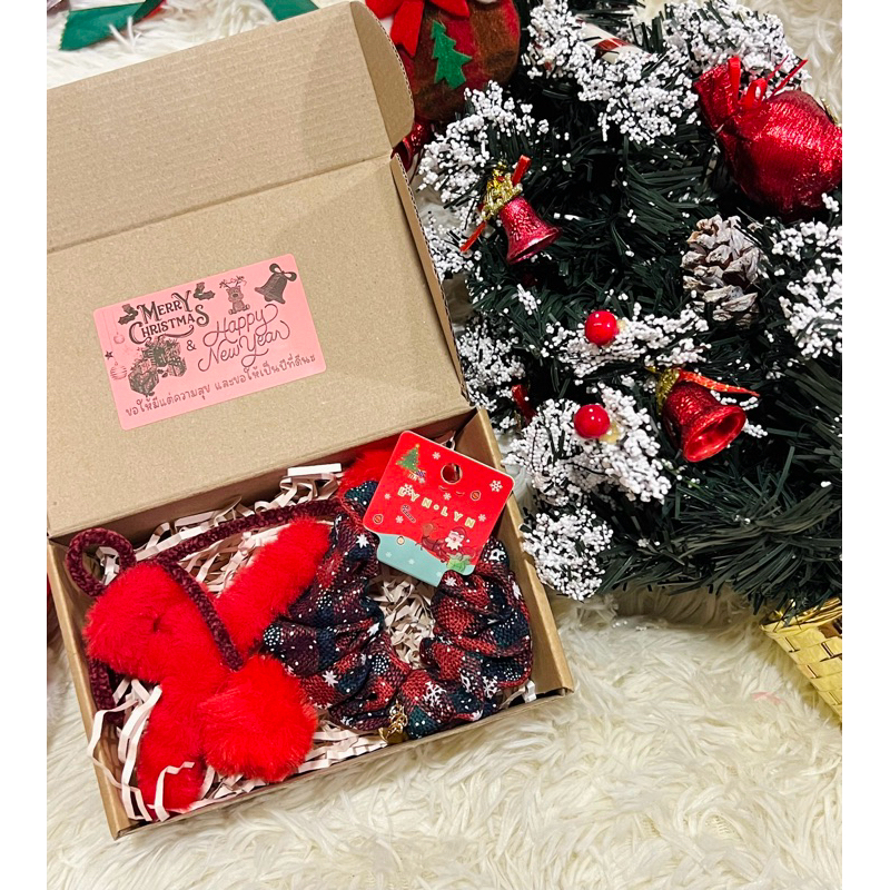Christmas Gift Set เซต2ชิ้น กล่องPremium ของขวัญปีใหม่ ของขวัญคริสต์มาส สติ๊กเกอร์เปลี่ยนได้