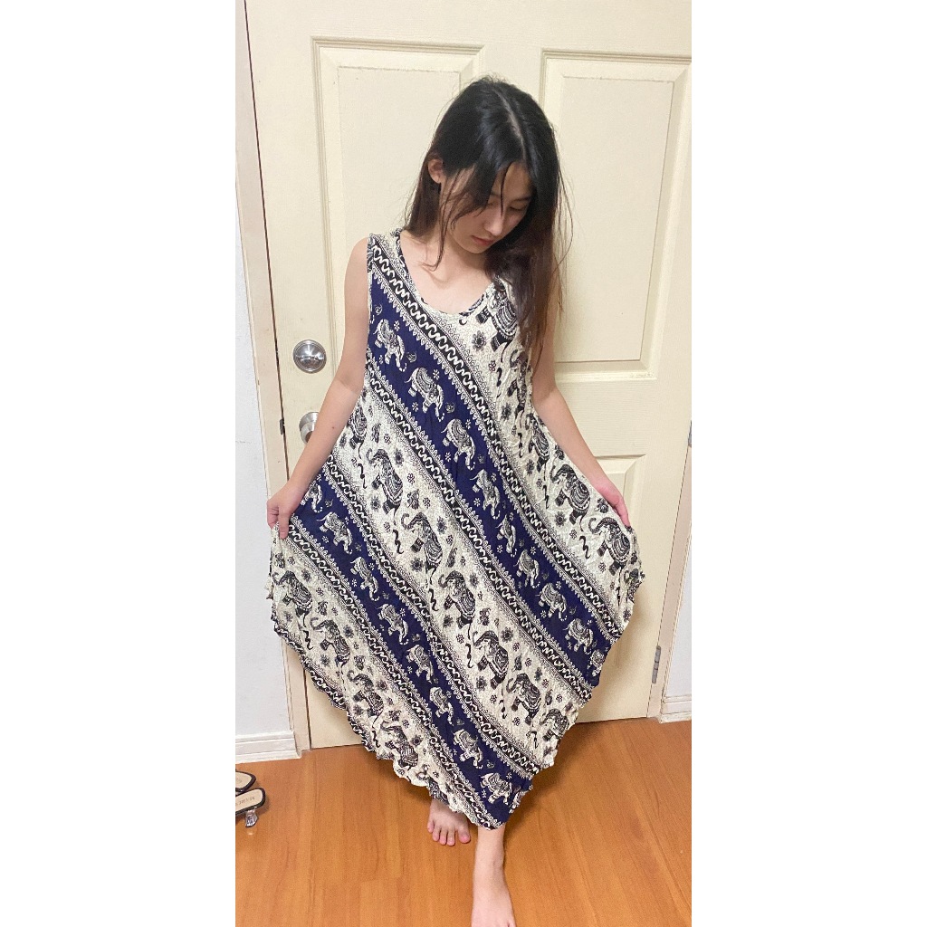 ชุดเดรส กระโปรง ลายช้าง ชุดช้าง ปีกผีเสื้อ มีแบบยาวและสั้น ใส่สบาย