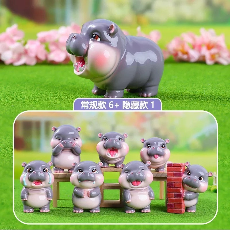 1 สุ่ม (1ตัว) พร้อมส่ง กล่องสุ่ม-ฟ้า หมูเด้ง Moodeng แบบตั้งโชว์น่ารักๆ ฟิกเกอร์หมูเด้งน่ารักๆ