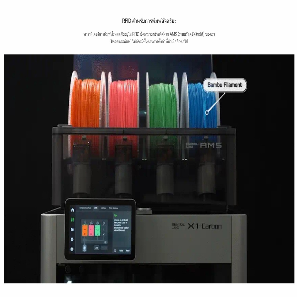 Bambu Lab ABS REFILL Filament วัสดุการพิมพ์ 3 มิติ กลิ่นต่ำพิเศษ ความเหนียวสูง ทนความร้อน RFID