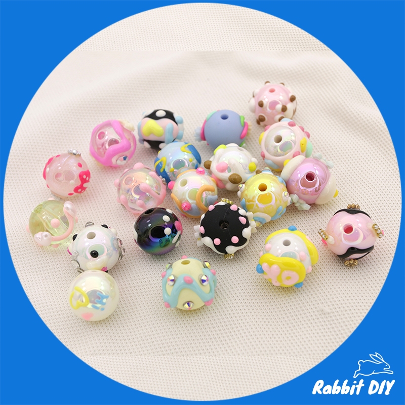 [ ล็อตใหม่ #2] ลูกปัดตกแต่ง ลูกปัดกลม รุ่นพิเศษ ลายน่ารักๆ เลือกแบบเองได้ เม็ดเดียวก็ส่ง