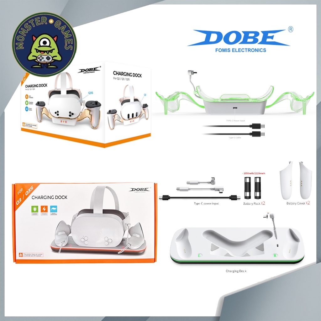 Dobe Charging Dock for Meta Quest 2 / 3 / 3s (แท่นชาร์จ Meta Quest)(TY-3867)(TY-3868)