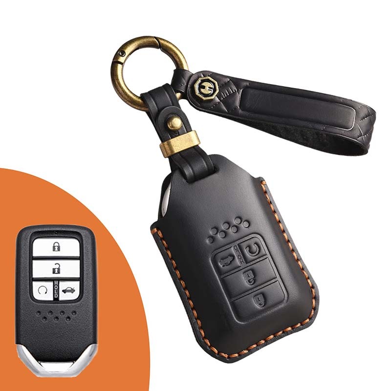 หนังแท้ ปลอกกุญแจรถยนต์ Honda 2025 Civic 2025 CRV HRV BRV City Accord 2025 Jazz ทำด้วยมือ หนังวัว กระเป๋ากุญแจ - รูปที่ 5