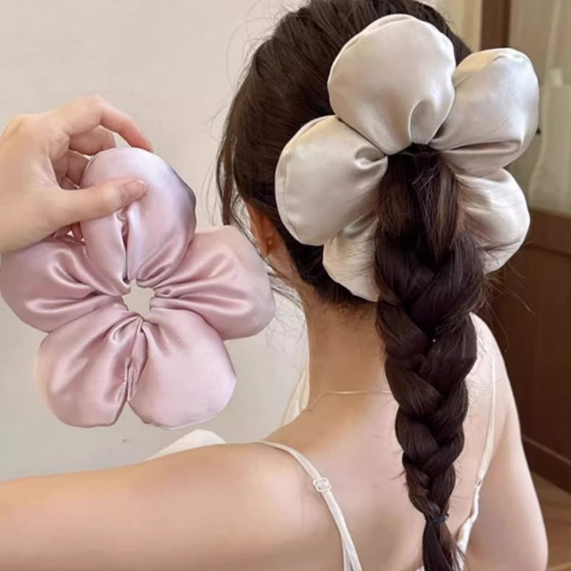 L136 ยางมัดผมดอกไม้ยักษ์ใหญ่พิเศษ ขนาด 18 ซม. พร้อมส่งจากไทย