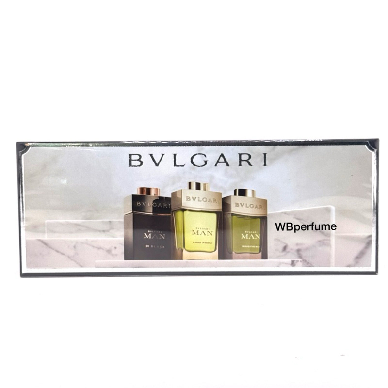 น้ำหอม  Bvlgari Man Travel collection 15mlx3 In Black  + Wood Neroli  + Wood Essence ขวดละ 15ml