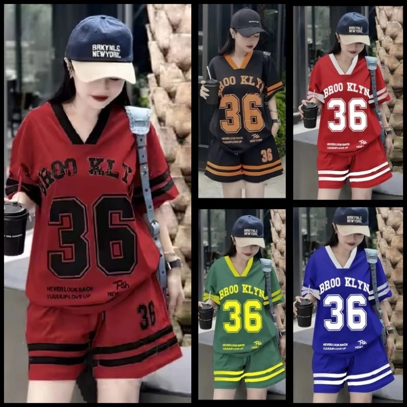 SET 2 ชิ้น สไตล์เกาหลี สำหรับวันรุ่นy2k ไซส์ S-5XL