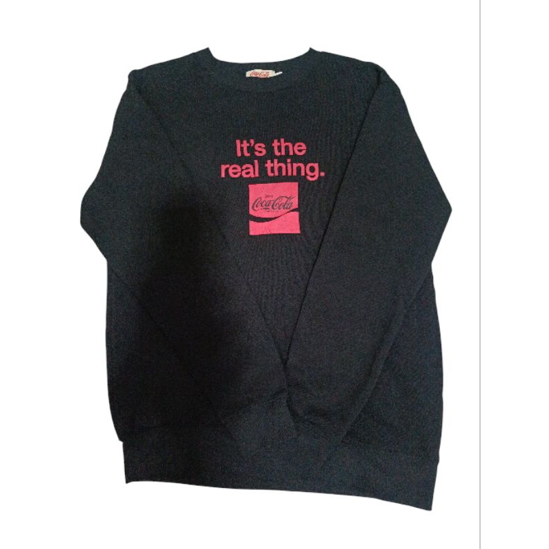 เสื้อสเวตเตอร์ แขนยาว Coca Cola สีดำ ของแท้