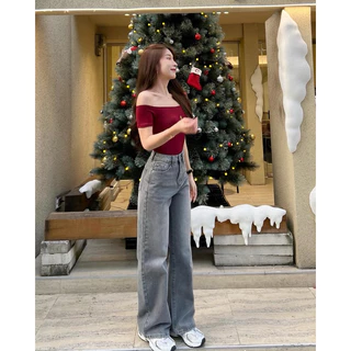 Queen Jeans 1090.- กางเกงยีนส์เอวสูง ทรงสวยเนื้อผ้ายีนส์พรีเมียม ใส่สบาย ใช้งานได้คงทน