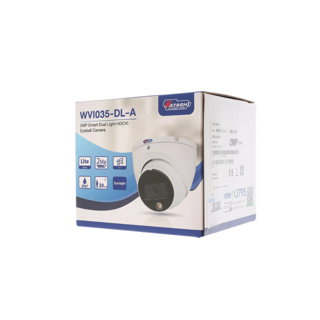 กล้องวงจรปิด Watshi รุ่น WVI035-DL-A 2.0 MP HDCVI IR Eyeball Turret Camera (ไมค์)