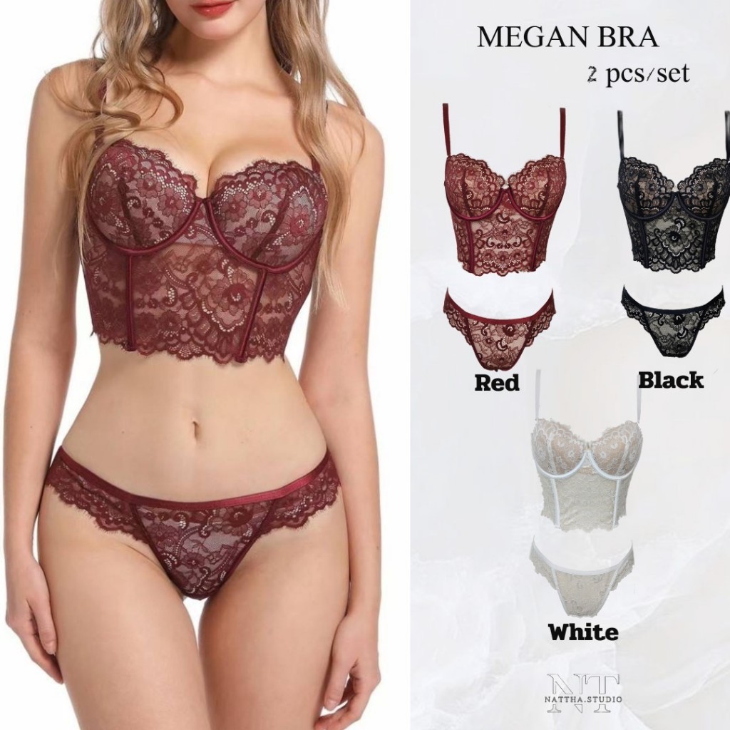 Nattha.Studio /megan 2412 bra set บราลูกไม้