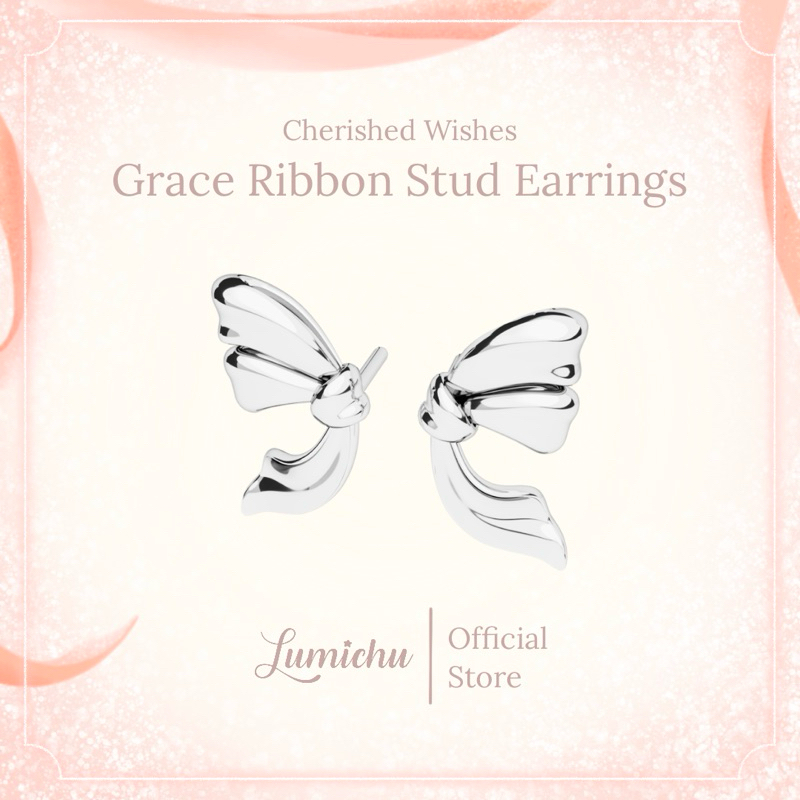 Grace Ribbon Stud Earrings | Lumichu Jewelry