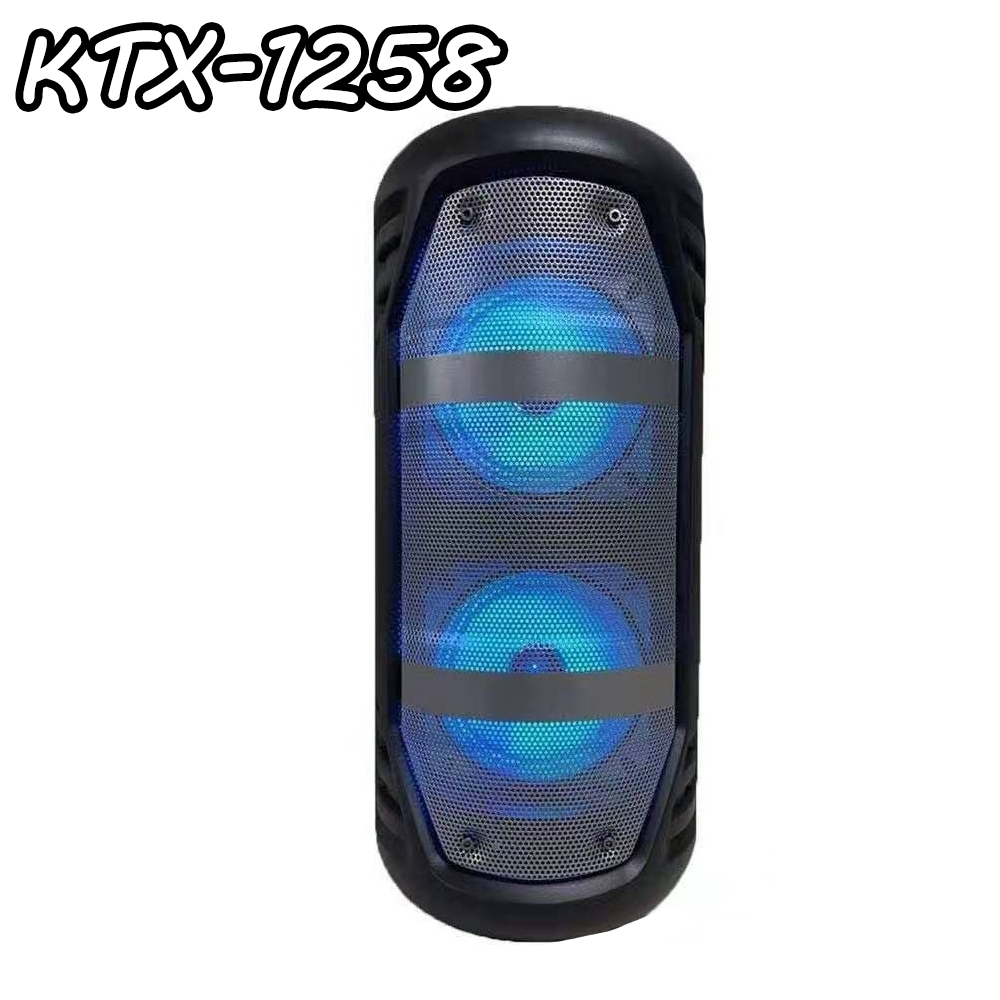 Bluetooth BTSpeaker ลำโพงบลูทูธ รุ่นKTX-1258 ดอก4x2นิ้ว รองรับเชื่อมต่อ2เครื่อง แถมไมค์สาย
