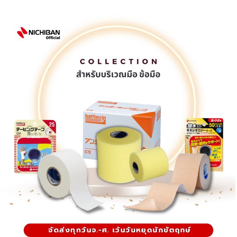 Battlewin™ Nichiban Set สำหรับข้อมือ มือ เทปพันปกป้องข้อมือ เจ็บบริเวณข้อมือ ฝ่ามือ