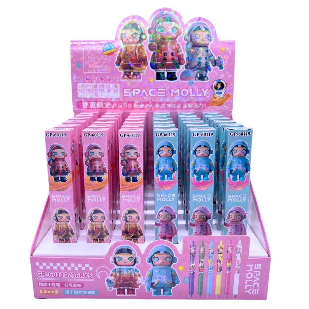 ปากกาเจล **ยกกล่อง** ลายการ์ตูนน่ารักๆ 1 กล่อง มี 36 แท่ง พร้อมส่ง - คละสีหมึก