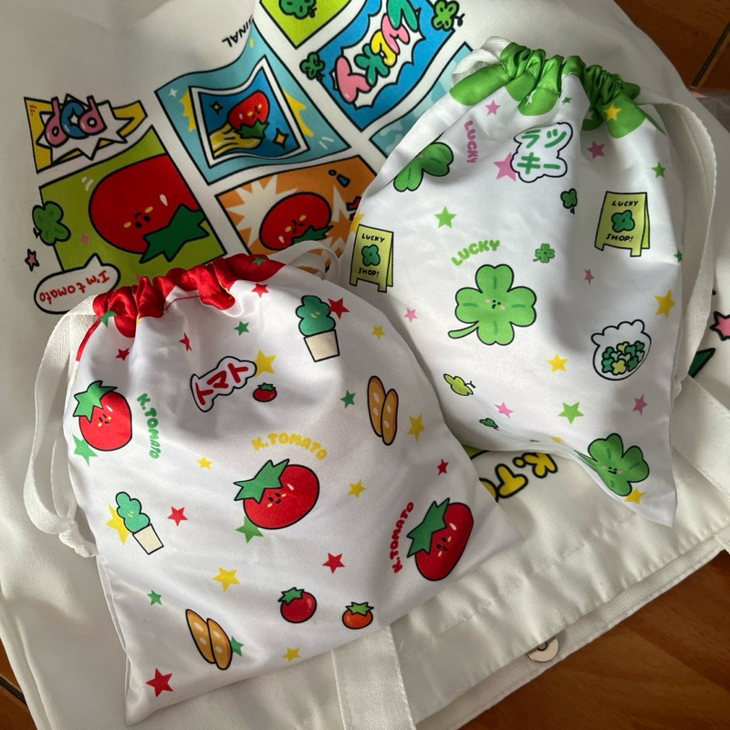 🍅🍀กระเป๋าหูรูด น้ำกลิ้งได้!! BY pleasenjoyy 💧drawstring bag กระเป๋าใส่ของอเนกประสงค์