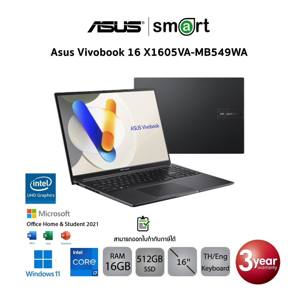 Asus Vivobook 16 X1605VA-MB549WA i5-13500H/16GB/512GB/16"/Win11+Office (Indie Black)