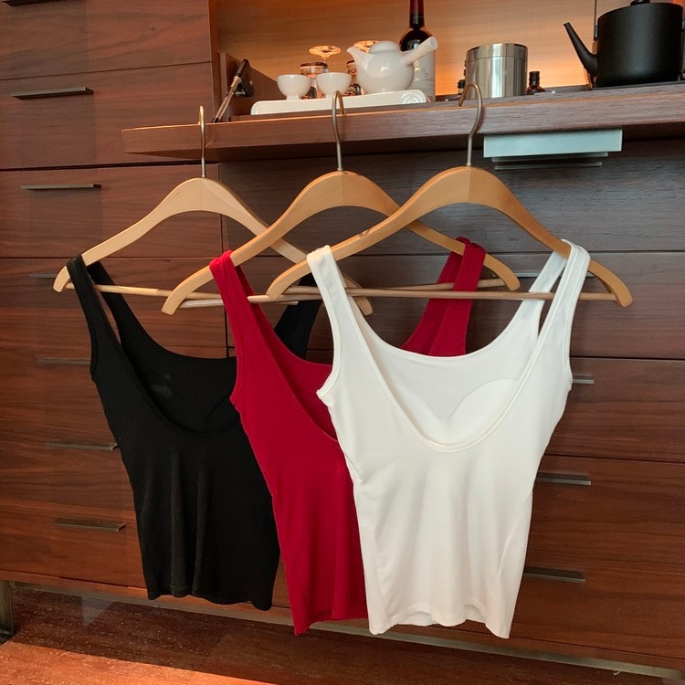 STYLE เสื้อชั้นในสตรีสั้นแขนกุดสีทึบเซ็กซี่สำหรับผู้หญิง เกาะอกน่ารักๆ เสื้อกล้ามแฟชั่นสวยๆ รุ่นx2896